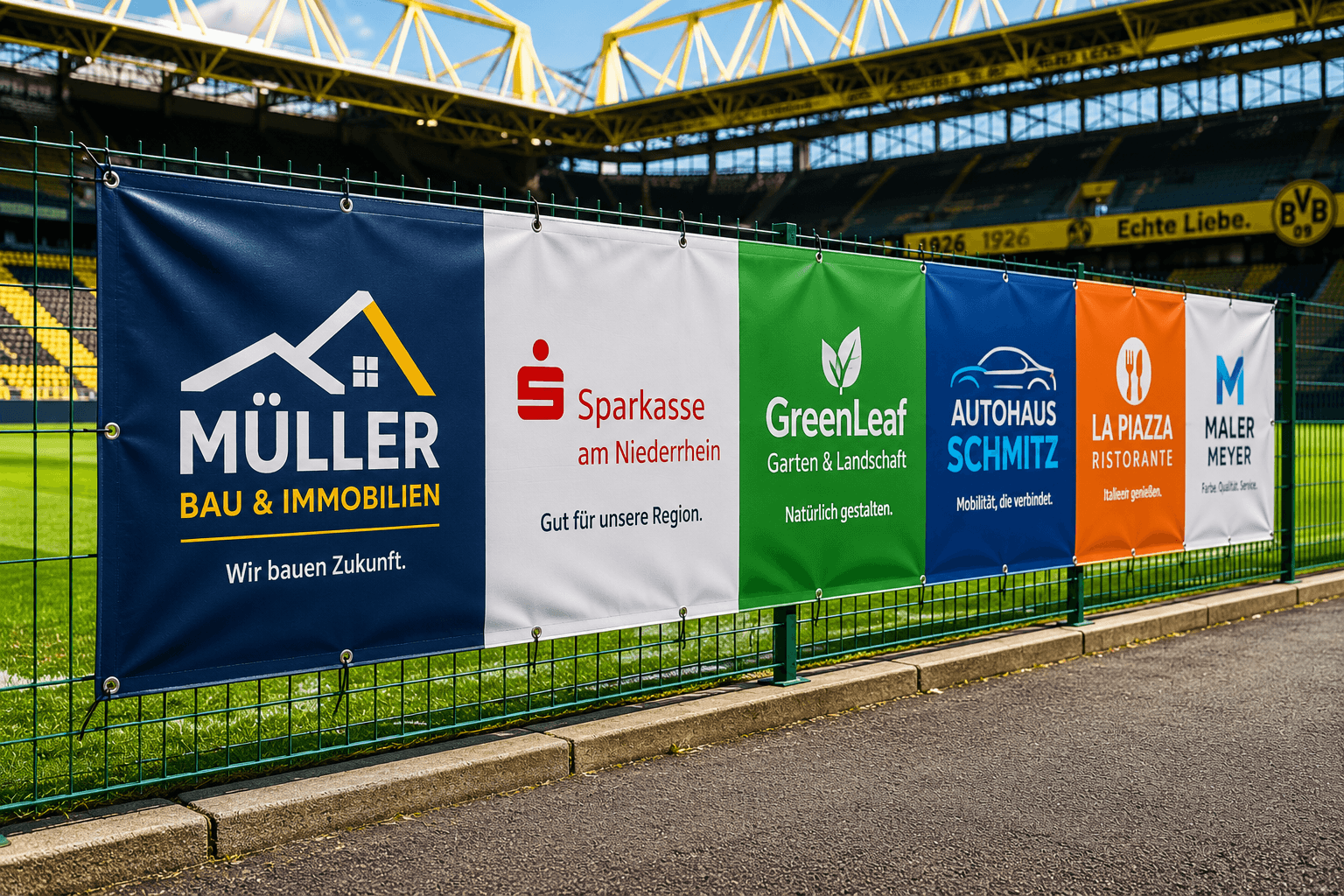 PVC Banner am Zaun